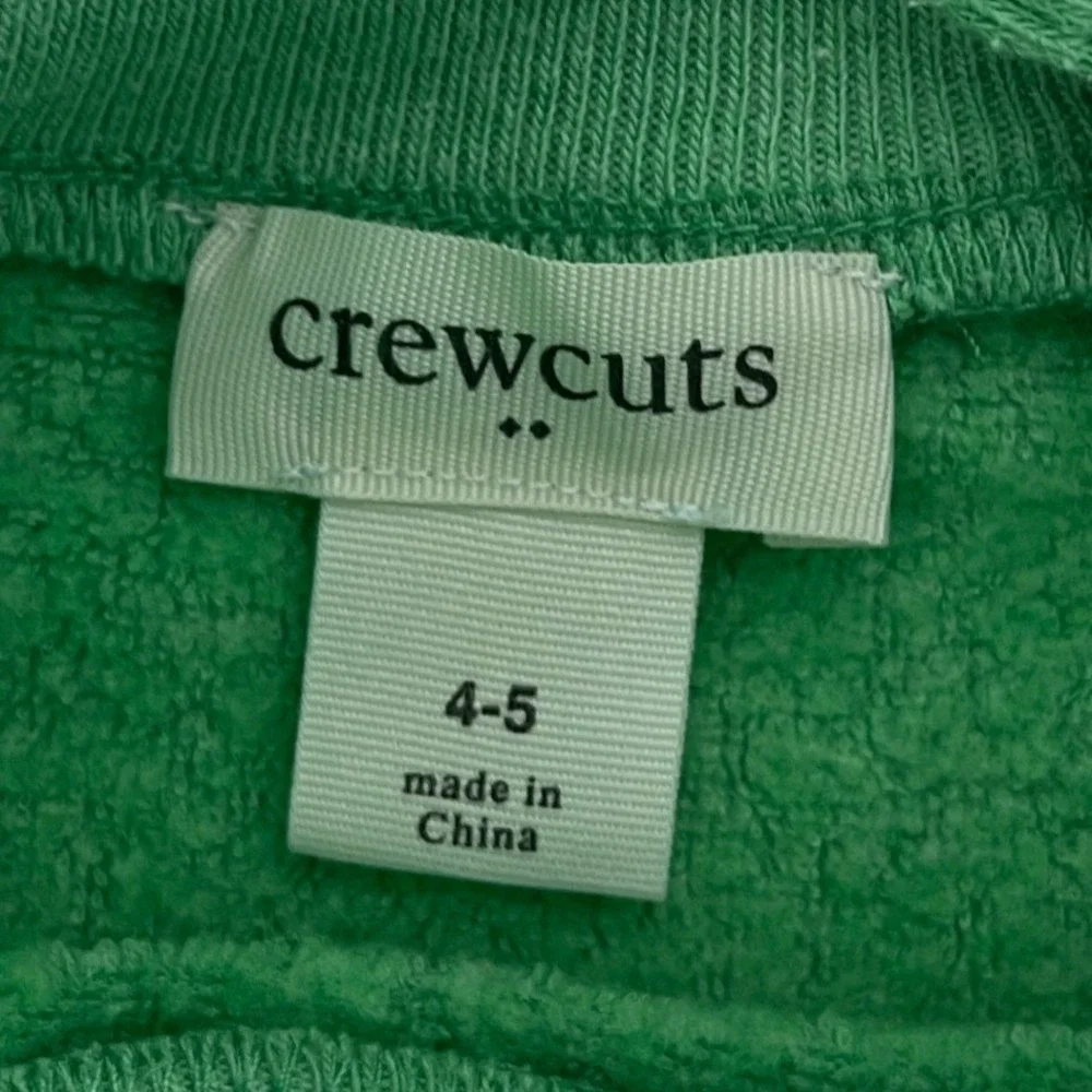 Crewcuts Kids 4-5‎ Green Sweatshirt Button Mock Neck Pullover